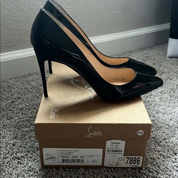 Christian Louboutin Black Patent Leather Pumps (Pigalle Follies 85) - Picture 4 of 5